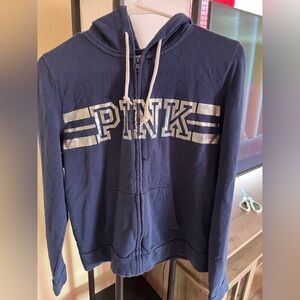 PINK Victoria's Secret Navy Hoodie with Silver Accents